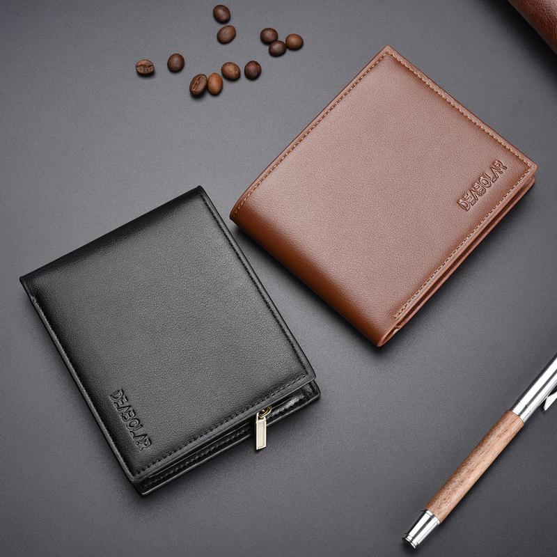 Men's Bifold Leather Wallet With ID Window Credit Card Holder Slim Purse