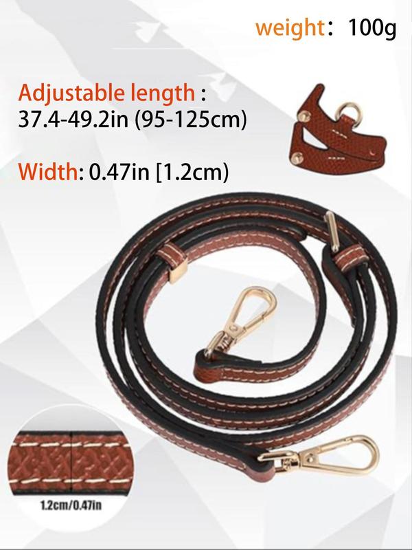 Solid Color Leather Bag Strap & Bag Hanger, Adjustable Shoulder Strap for Longchamp Mini Handbag, Bag Accessories