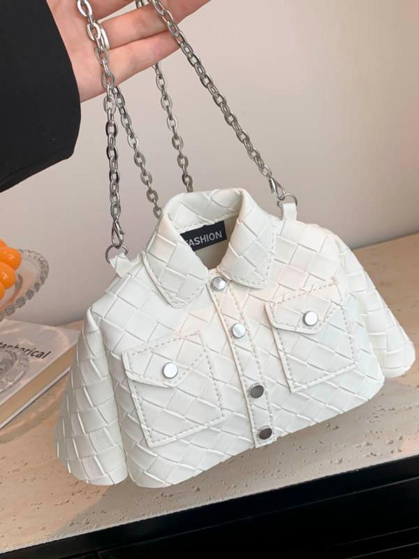 Women's Plain Color Shirt Design Crossbody Bag, Casual Pu Leather Zipper Shoulder Bag for Daily Used, Casual Trendy Versatile High-quality Daily Commuting Bag, Girl 2024 Fall Fashionable Shopping Bag