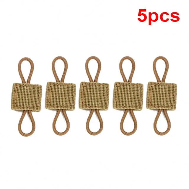 5Pcs Tactical Backpack Binding Buckles Elastic Molle Carabiner Clip Bags Clasp Cord Fix Gear Elastic Strap