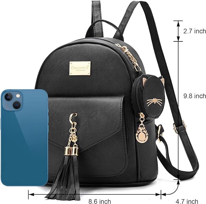 Girls Fashion Backpack Mini Purse Backpack for Women Small Leather Backpack Purse for Teen Girls with Coin Purse