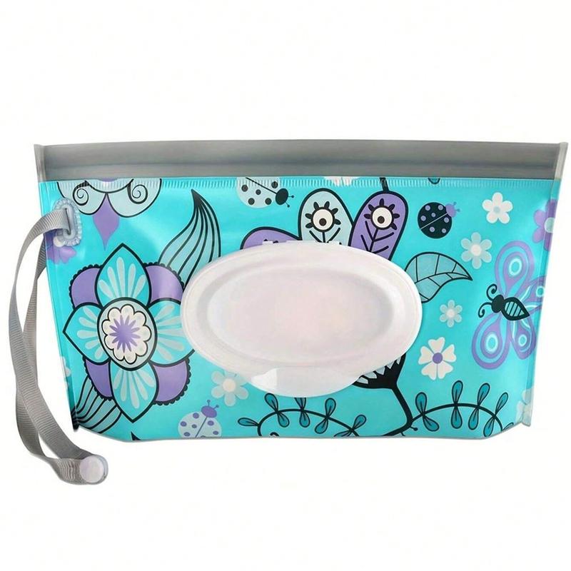 1PC Portable Wipes Containers Travel Wet Wipe Pouch Reusable Portable Wet Wipe Pouch Wipe Dispenser Container Travel Wet Wipe Holder  Water Blocking Design Suitable For Carrying When Going Out Suitable For Both Men And Women