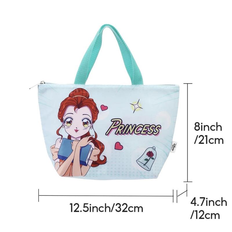 [Holiday Special]Miniso Disney Fantasy Princess Power Series Bento Bag Cute Cartoon Print Portable Lunch Bag,tote bag,Birthday gifts, holiday gifts