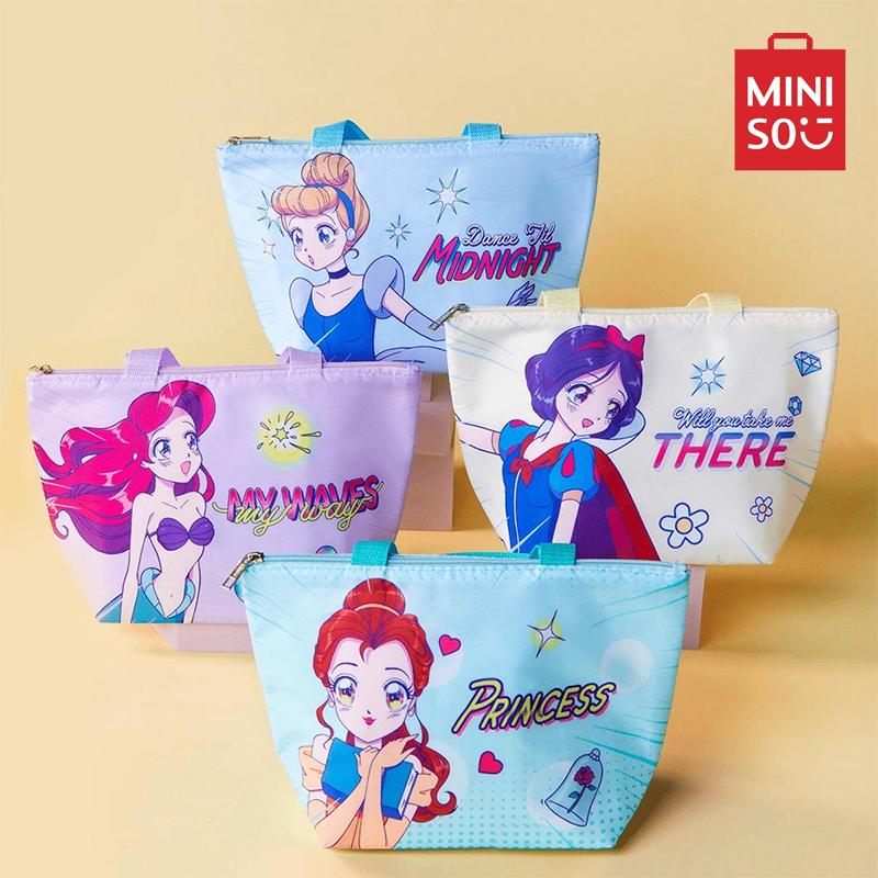 [Holiday Special]Miniso Disney Fantasy Princess Power Series Bento Bag Cute Cartoon Print Portable Lunch Bag,tote bag,Birthday gifts, holiday gifts