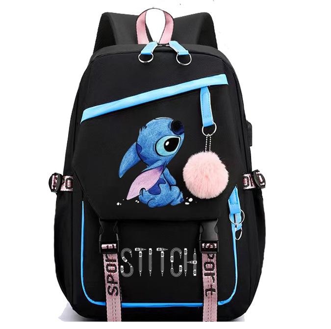 Anima Cartoon Student Laptop Backpack with USB Charging Port - Large Casual Daypack Travel Schoolbag for Boys and Girls