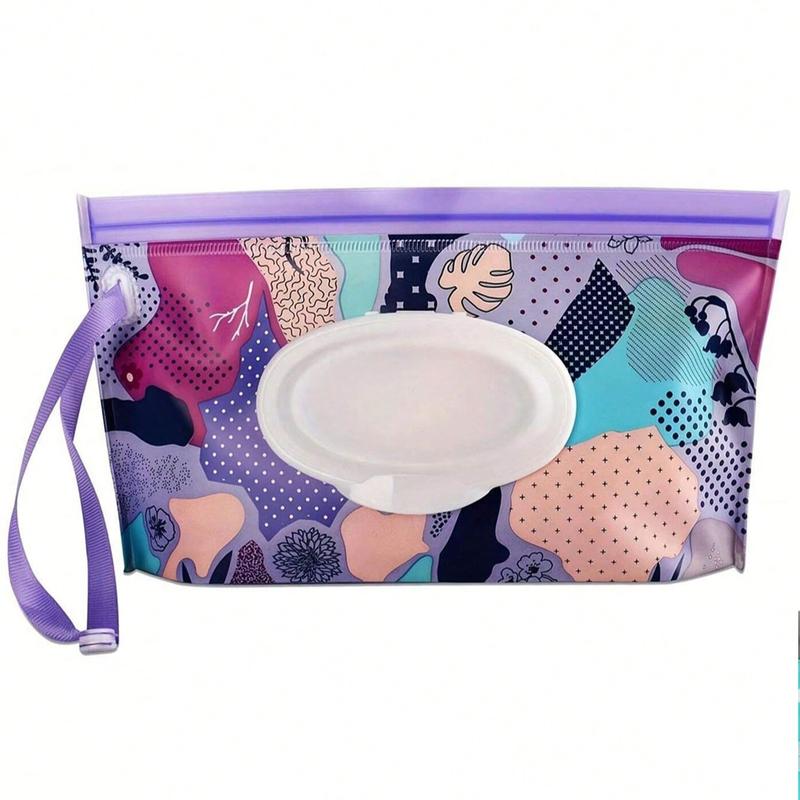 1PC Portable Wipes Containers Travel Wet Wipe Pouch Reusable Portable Wet Wipe Pouch Wipe Dispenser Container Travel Wet Wipe Holder  Water Blocking Design Suitable For Carrying When Going Out Suitable For Both Men And Women