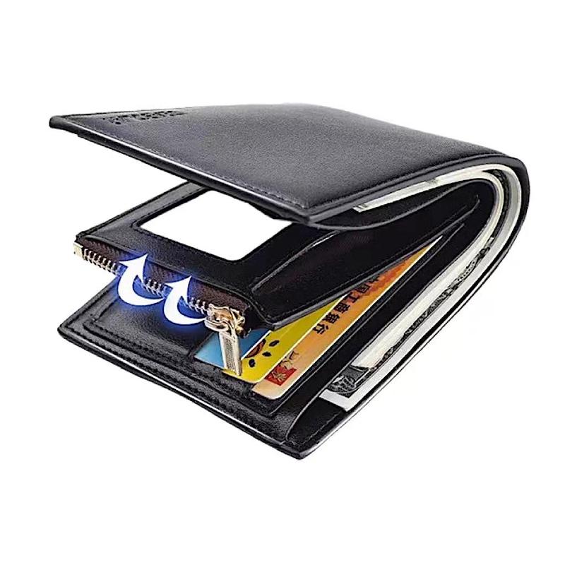 Men's Bifold Leather Wallet With ID Window Credit Card Holder Slim Purse