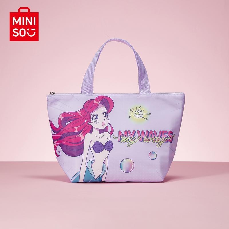 [Holiday Special]Miniso Disney Fantasy Princess Power Series Bento Bag Cute Cartoon Print Portable Lunch Bag,tote bag,Birthday gifts, holiday gifts