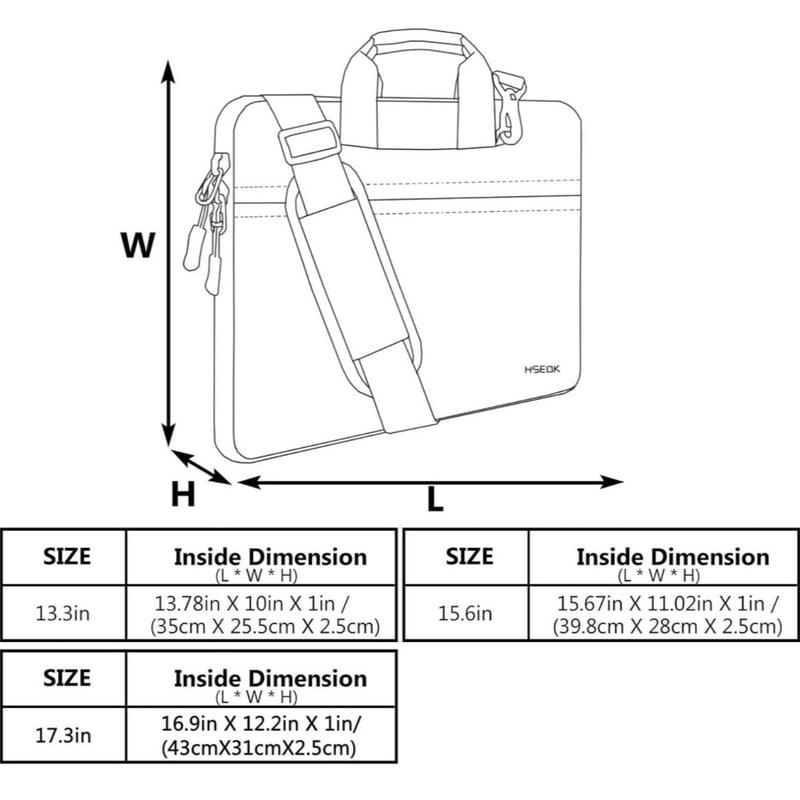 Hseok 13 14 15 16 17 Inch Laptop Case Briefcase with Handle, Waterproof Protective Case