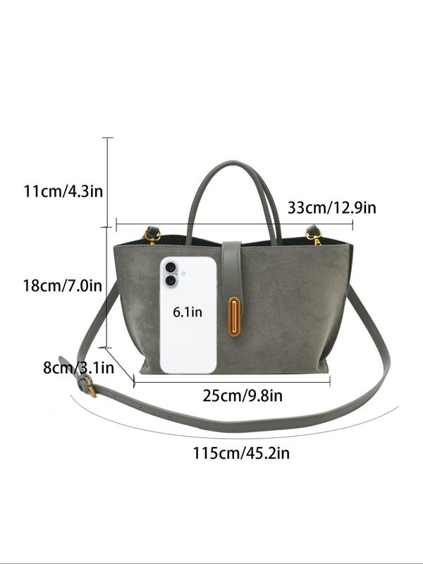 Women's Solid Color Handbag, Fashionable PU Leather Crossbody Bag for Daily Used, Casual Trendy Versatile High-quality Daily Commuting Bag