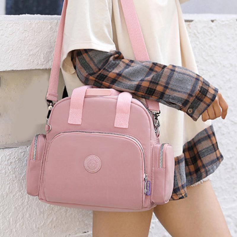 Women's Multi Pockets Handbag Versatile Shoulder Bag Casual Rucksack Shopping Travel Bag