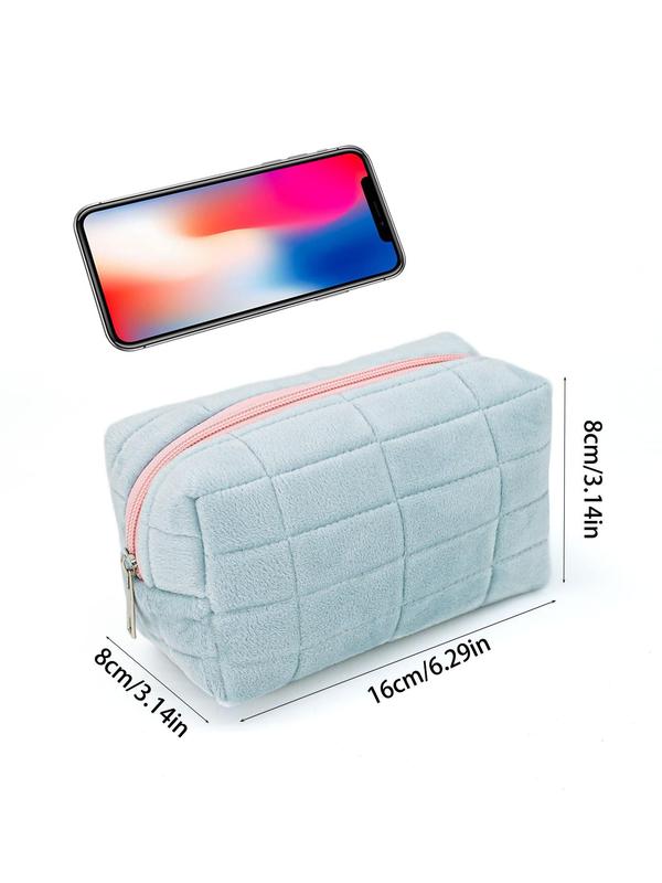 Solid Large Capacity Makeup Bag, Portable Zipper Cosmetic Storage Bag, Fashion Makeup Organizer Pouch for Women, for Fall