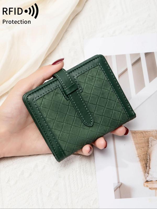 Women's Minimalist Plain Color Short Wallet, 2024 New Style Fashionable Lightweight Credit Card Holder, Casual Versatile Bifold Wallet for Daily Use