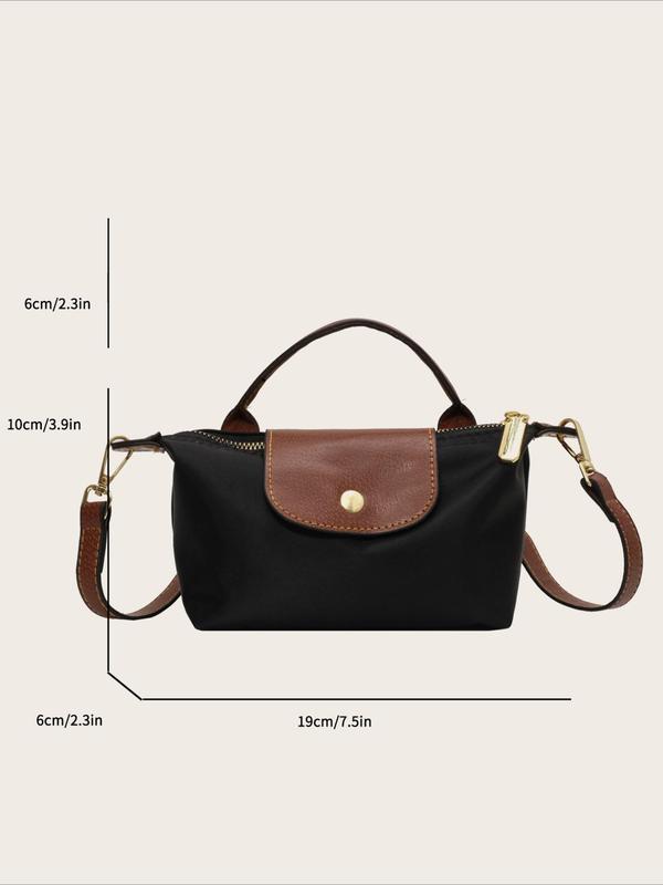 Women's Fashionable Color-block Shoulder Bag, Casual Versatile Zipper Shoulder Bag for Daily Used, Trendy All-match Commuter Bag