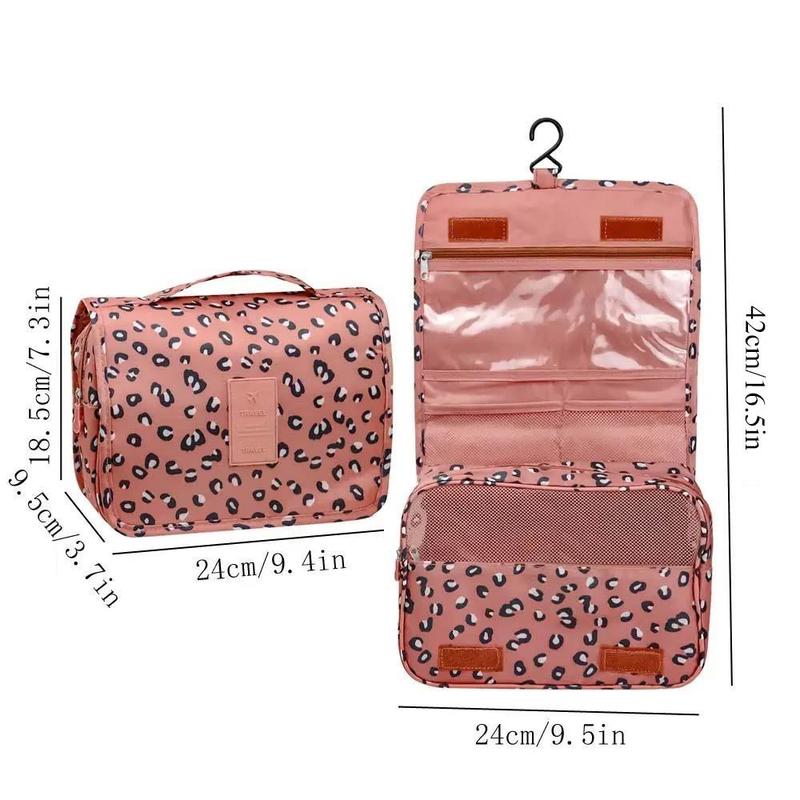 Leopard Pattern Cosmetic Storage Bag, 1 Count Waterproof Makeup Organizer, Travel Toiletry Bag with Zipper, Storage Bag for Home & Travel