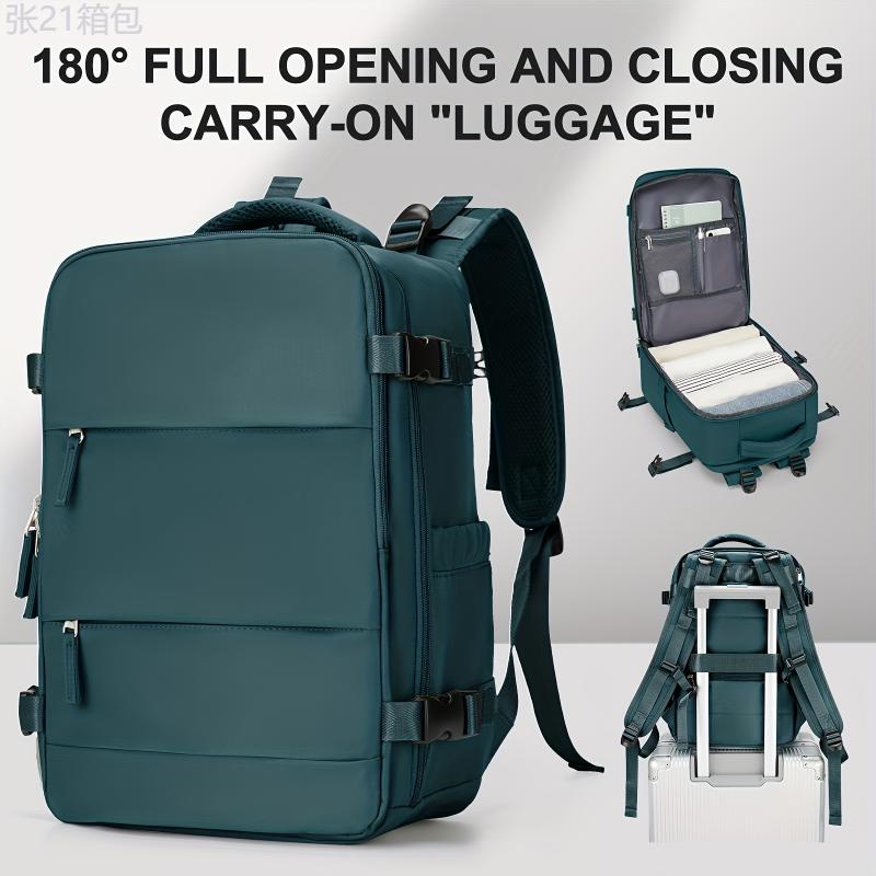 Large Travel Backpack, Carry On Backpack, Hiking Backpack, Outdoor Sports Rucksack, Casual Daypack, School Bag, Fit 14 Inch Laptop With USB Charging Port & Shoes Compartment