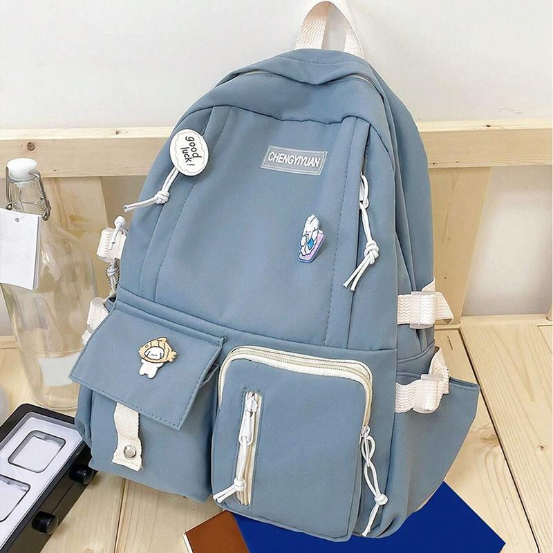 Cute Multi Pockets Backpack for Women Multifunctional School Bag Trendy Daypack Suitable for Travel Vacation