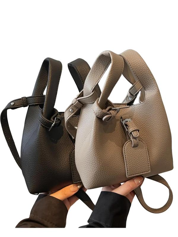 Women's Elegant Bucket Bag, Fashionable Solid Color Handbag, Versatile Crossbody Bag for Daily Use, Office Worker Commuting, Elegant Ladies Bag