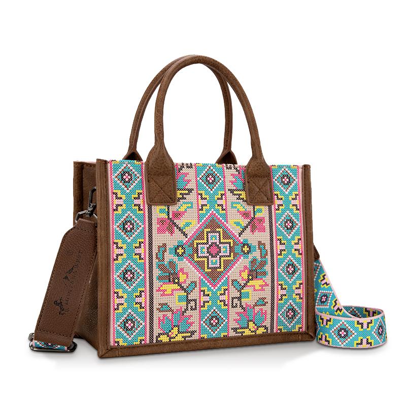 Montana West [MegaLive] Embroidered Collection Tote Crossbody