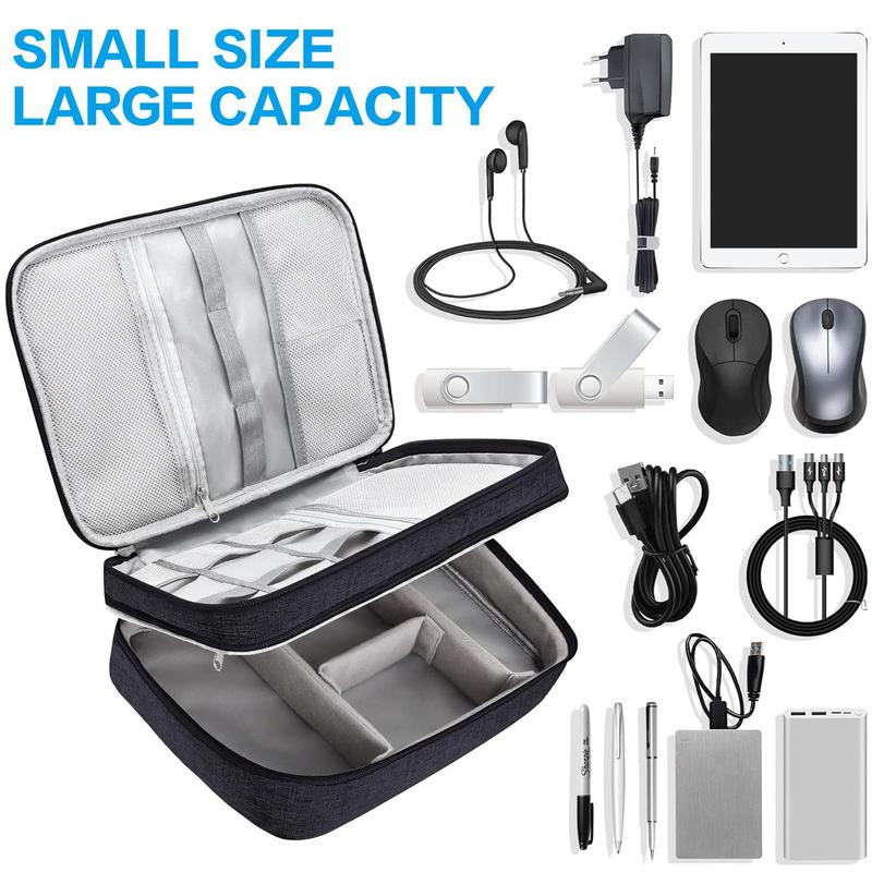 Electronic Accessories Storage Bag, Portable Travel Multi-functional Storage Bag for Cable, Charger, Phone, Business Travel Small Tool Container