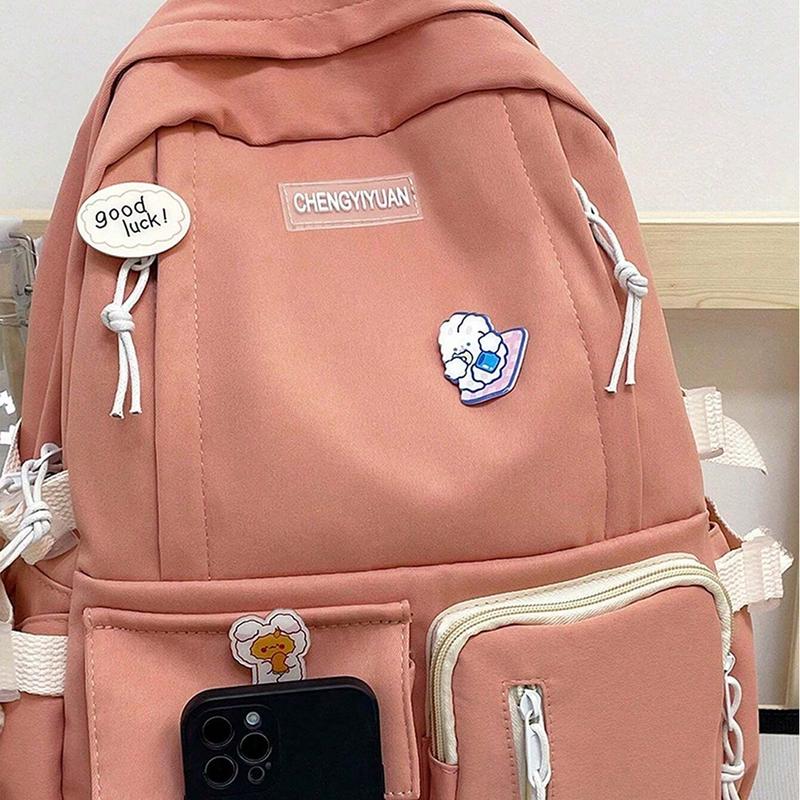 Cute Multi Pockets Backpack for Women Multifunctional School Bag Trendy Daypack Suitable for Travel Vacation