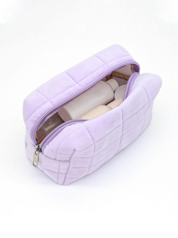 Solid Large Capacity Makeup Bag, Portable Zipper Cosmetic Storage Bag, Fashion Makeup Organizer Pouch for Women, for Fall