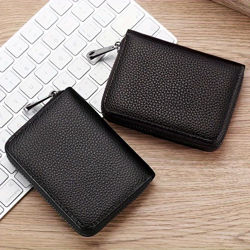 PU Leather Card Holder with Zipper Coin Pocket, 1 Count Multiple Card Slots Durable Card Holder, Stylish & Secure Compact Wallet for Everyday Use