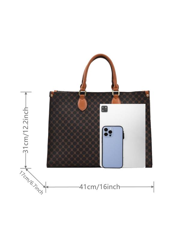 Fashionable Plaid Pattern Tote Bag, Casual Versatile Shoulder Bag for Women, Trendy Commuter Bag for Daily Used