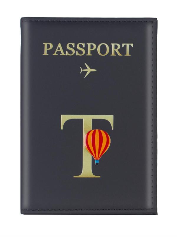 Fashion Creative Letter Pattern Passport Holder, PU Leather Passport Cover, Slim Travel Wallet Accessory