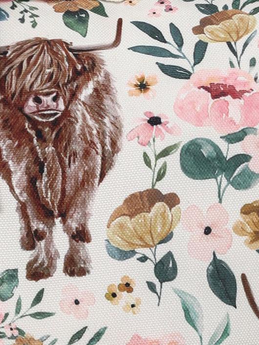 Floral Western Backpack with Highland Cows