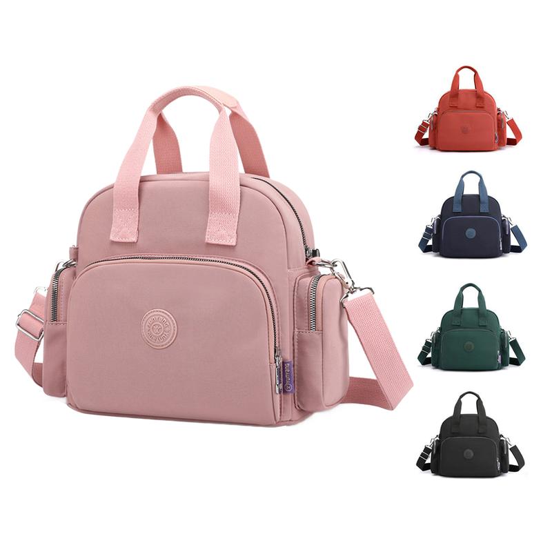 Women's Multi Pockets Handbag Versatile Shoulder Bag Casual Rucksack Shopping Travel Bag