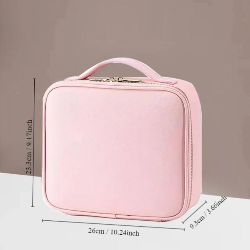 Large Capacity Makeup Bag, Portable Cosmetic Storage Bag with Handle, Multi-grid Professional Cosmetic Organiser, Multi-functional Travel Box Bag for Outdoor