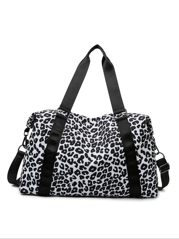 Women's Random Leopard Pattern Large Volume Bag Set As Gift, Lightweight Travel Bag & Large Capacity Gym Bag Set for Short Trip, Multifunctional Waterproof Handbag & Shoulder Bag Set for Gym & Travel