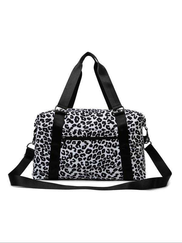 Women's Random Leopard Pattern Large Volume Bag Set As Gift, Lightweight Travel Bag & Large Capacity Gym Bag Set for Short Trip, Multifunctional Waterproof Handbag & Shoulder Bag Set for Gym & Travel