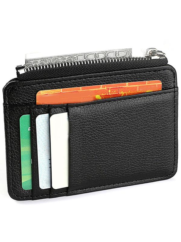 Women's Simple Plain Zipper Short Wallet, Casual Multi Card Slot Card Holder, Trendy Wallet for Daily Use