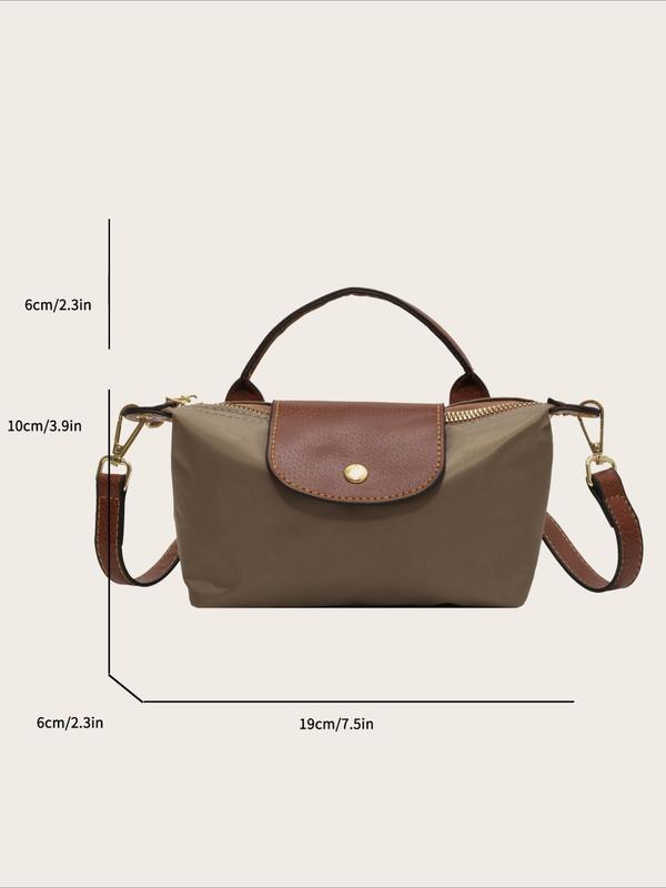 Women's Fashionable Color-block Shoulder Bag, Casual Versatile Zipper Shoulder Bag for Daily Used, Trendy All-match Commuter Bag