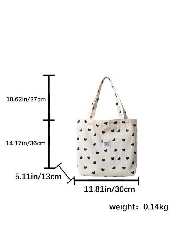 Women's Fashion Full Floral Pattern Print Handbag, Sweet Versatile Oxford Cloth Tote Bag for Girls, Lightweight Large Capacity Shoulder Bag for Daily Use