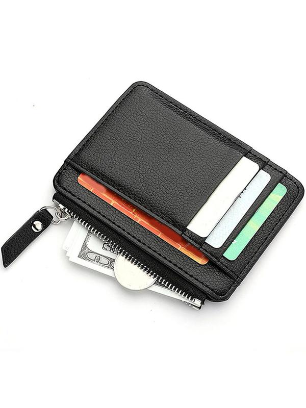 Women's Simple Plain Zipper Short Wallet, Casual Multi Card Slot Card Holder, Trendy Wallet for Daily Use