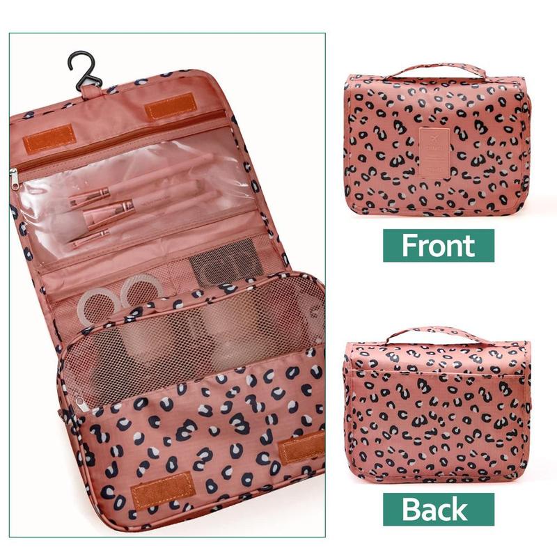 Leopard Pattern Cosmetic Storage Bag, 1 Count Waterproof Makeup Organizer, Travel Toiletry Bag with Zipper, Storage Bag for Home & Travel