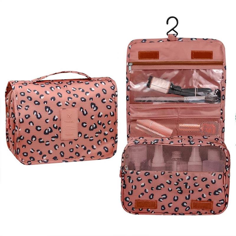 Leopard Pattern Cosmetic Storage Bag, 1 Count Waterproof Makeup Organizer, Travel Toiletry Bag with Zipper, Storage Bag for Home & Travel