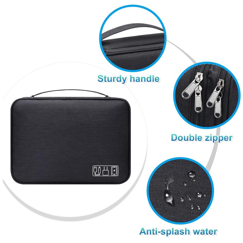 Electronic Accessories Storage Bag, Portable Travel Multi-functional Storage Bag for Cable, Charger, Phone, Business Travel Small Tool Container