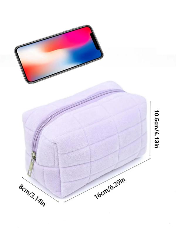 Solid Large Capacity Makeup Bag, Portable Zipper Cosmetic Storage Bag, Fashion Makeup Organizer Pouch for Women, for Fall