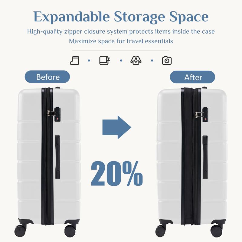 furnishflex Hardside Luggage with Spinner Wheels Expandable and TSA Lock Hard Shell Lightweight Roller Suitcase