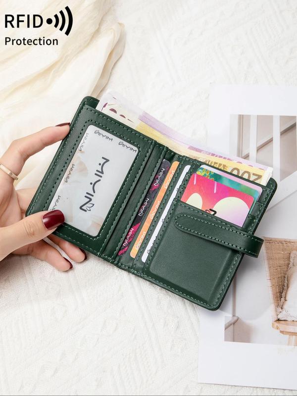 Women's Minimalist Plain Color Short Wallet, 2024 New Style Fashionable Lightweight Credit Card Holder, Casual Versatile Bifold Wallet for Daily Use