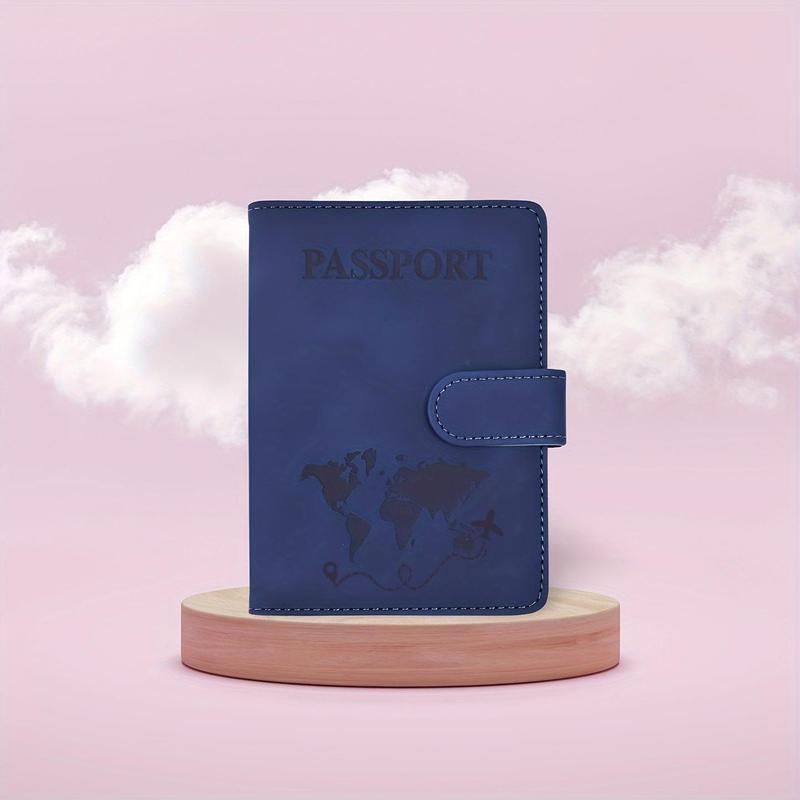 Passport Holder, 1 Count PU Leather Passport Case, Travel Document Holder, Passport Cover, Travel Accessories for Women & Men