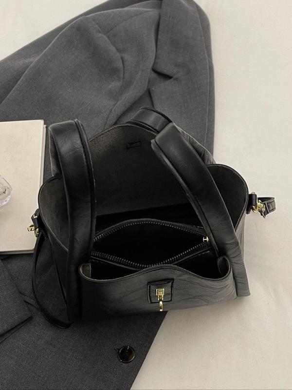 Women's Elegant Solid Color Handbag, Fashionable PU Leather Crossbody Bag for Daily Used, Casual Trendy Versatile High-quality Daily Commuting Bag