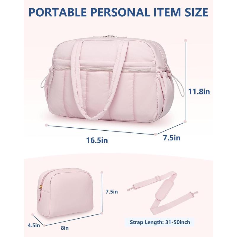 Travel Duffle Bag for Women: Weekender Bags with Toiletry Bag Gym Yoga Bag with Wet Pocket Water Resistant Weekend Carry on Duffel Tote Bag for Workout   Bags Pink