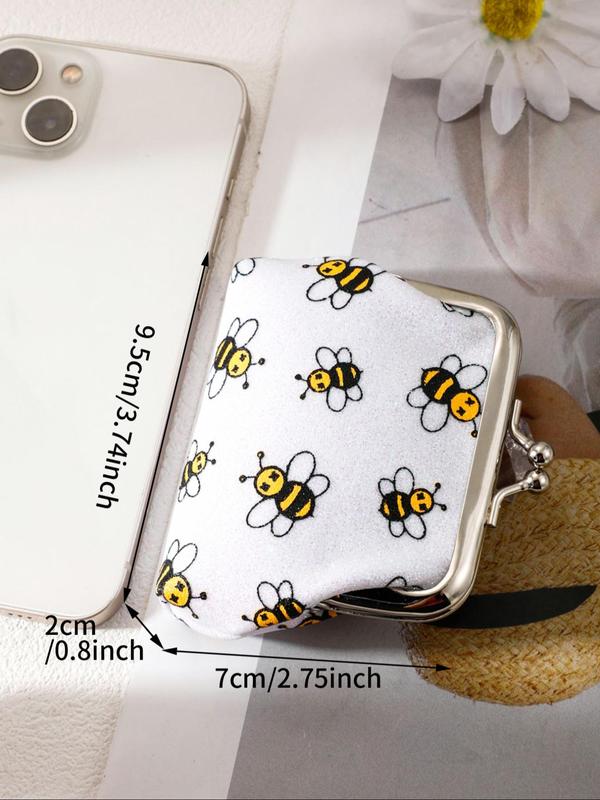 Fall 2024 New Trendy Cherry Pattern Coin Purse for Women, Cute Storage Wallet As Gift, Kiss Lock Buckle Small Stuff Storage Bag for Daily Outfit Accessories