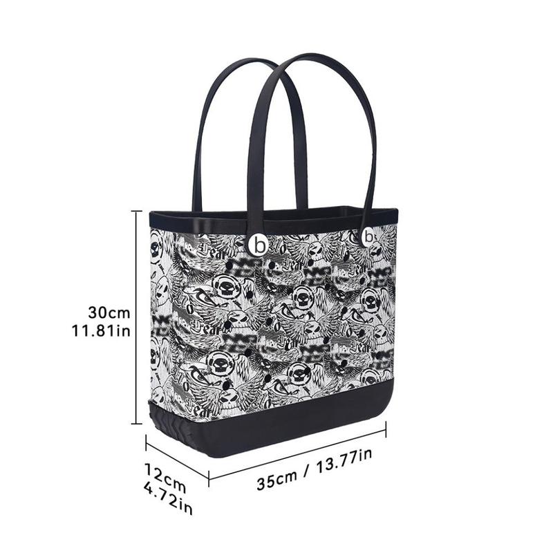 Colorblock Cartoon Pattern PVC Shoulder Bag, 1 Count Casual Large Capacity Tote Bag for Women & Men, Multi-functional Storage Bag for Outdoor Sports