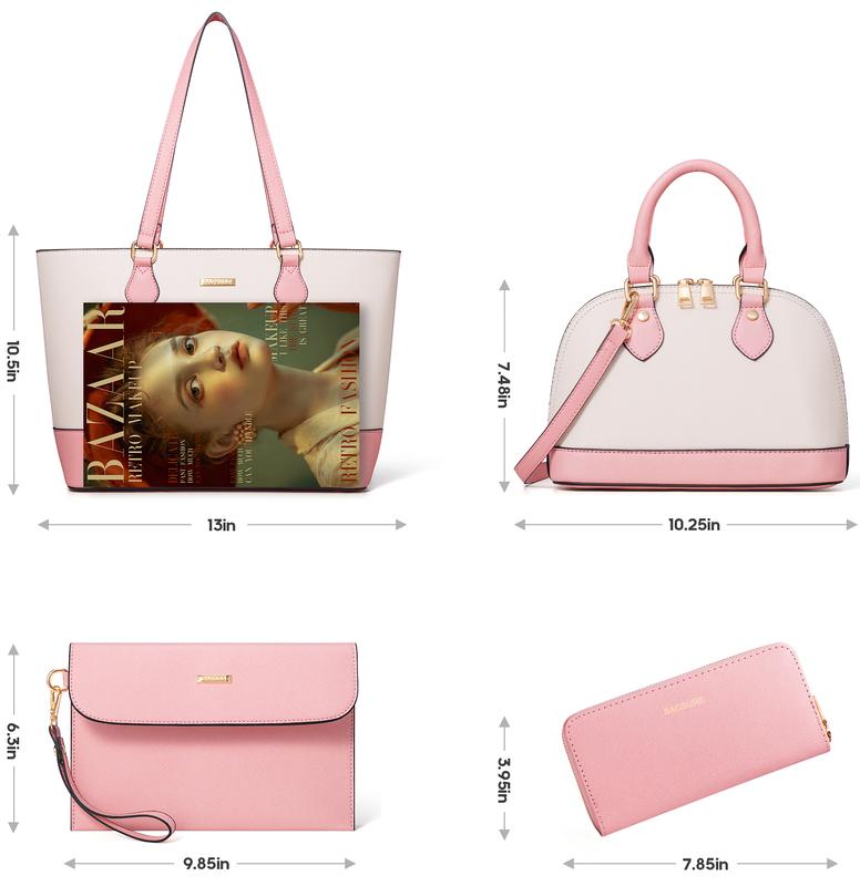 4PCS Women Fashion Handbags Purses Wallet Tote Shoulder Bags Casual Crossbody Bags, Best Valentine's Day Gift for Ladies Girls